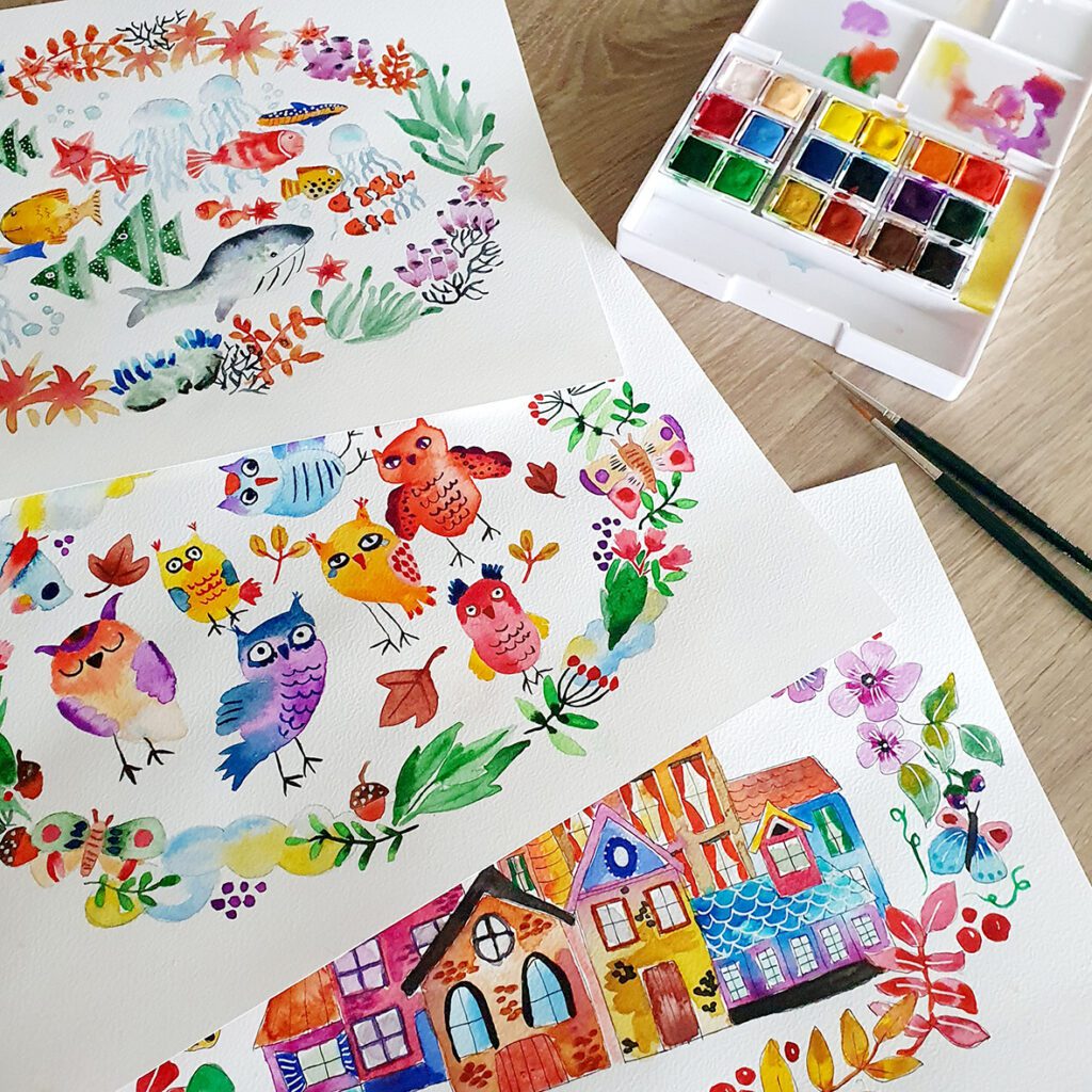 DUO-Aquarelle parents/enfants