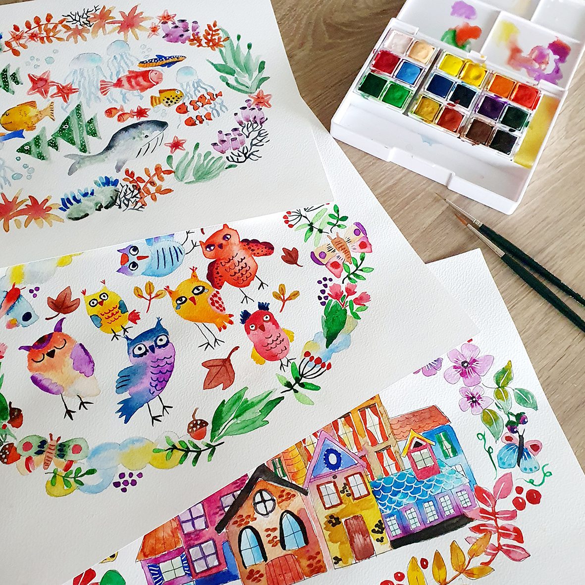 DUO-Aquarelle parents/enfants – Image 1